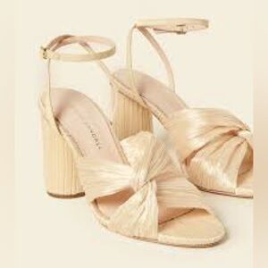 Loeffler Randall Reed Heeled Sandal in Almond- size 8
